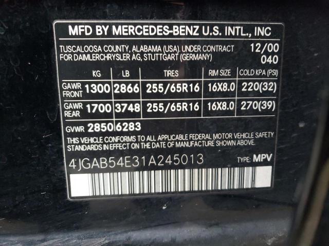 Photo 11 VIN: 4JGAB54E31A245013 - MERCEDES-BENZ M-CLASS 