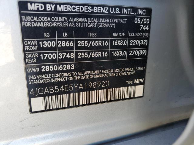 Photo 11 VIN: 4JGAB54E5YA198920 - MERCEDES-BENZ M-CLASS 