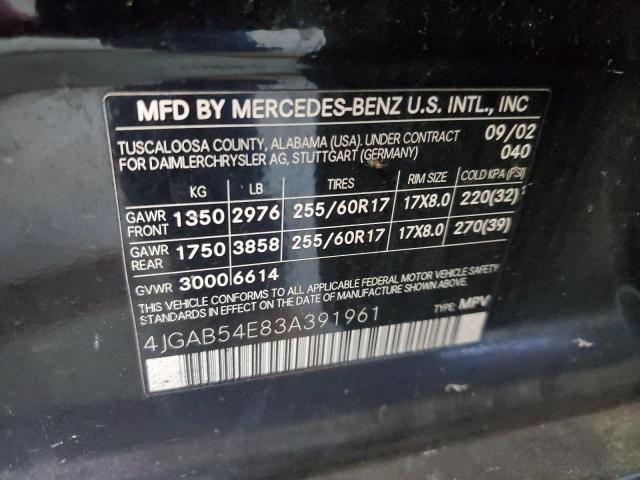 Photo 12 VIN: 4JGAB54E83A391961 - MERCEDES-BENZ M-CLASS 