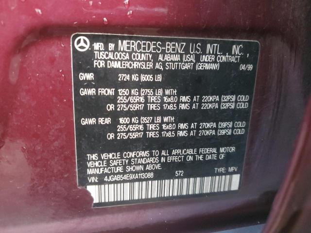 Photo 13 VIN: 4JGAB54E9XA113088 - MERCEDES-BENZ M-CLASS 