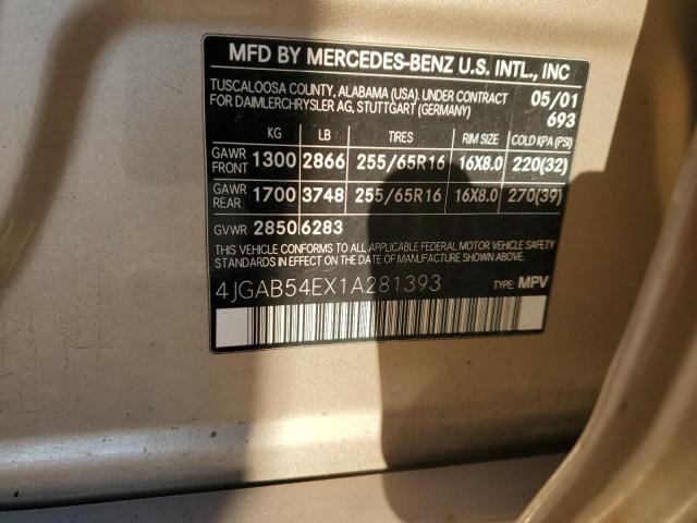 Photo 11 VIN: 4JGAB54EX1A281393 - MERCEDES-BENZ M-CLASS 