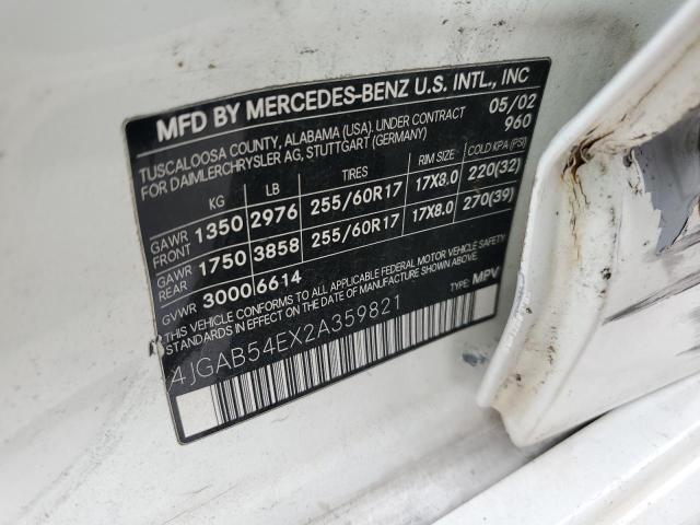 Photo 12 VIN: 4JGAB54EX2A359821 - MERCEDES-BENZ M-CLASS 