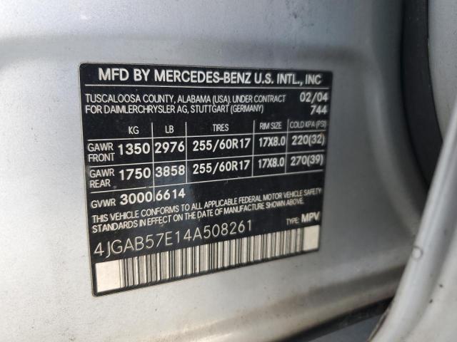 Photo 12 VIN: 4JGAB57E14A508261 - MERCEDES-BENZ M-CLASS 