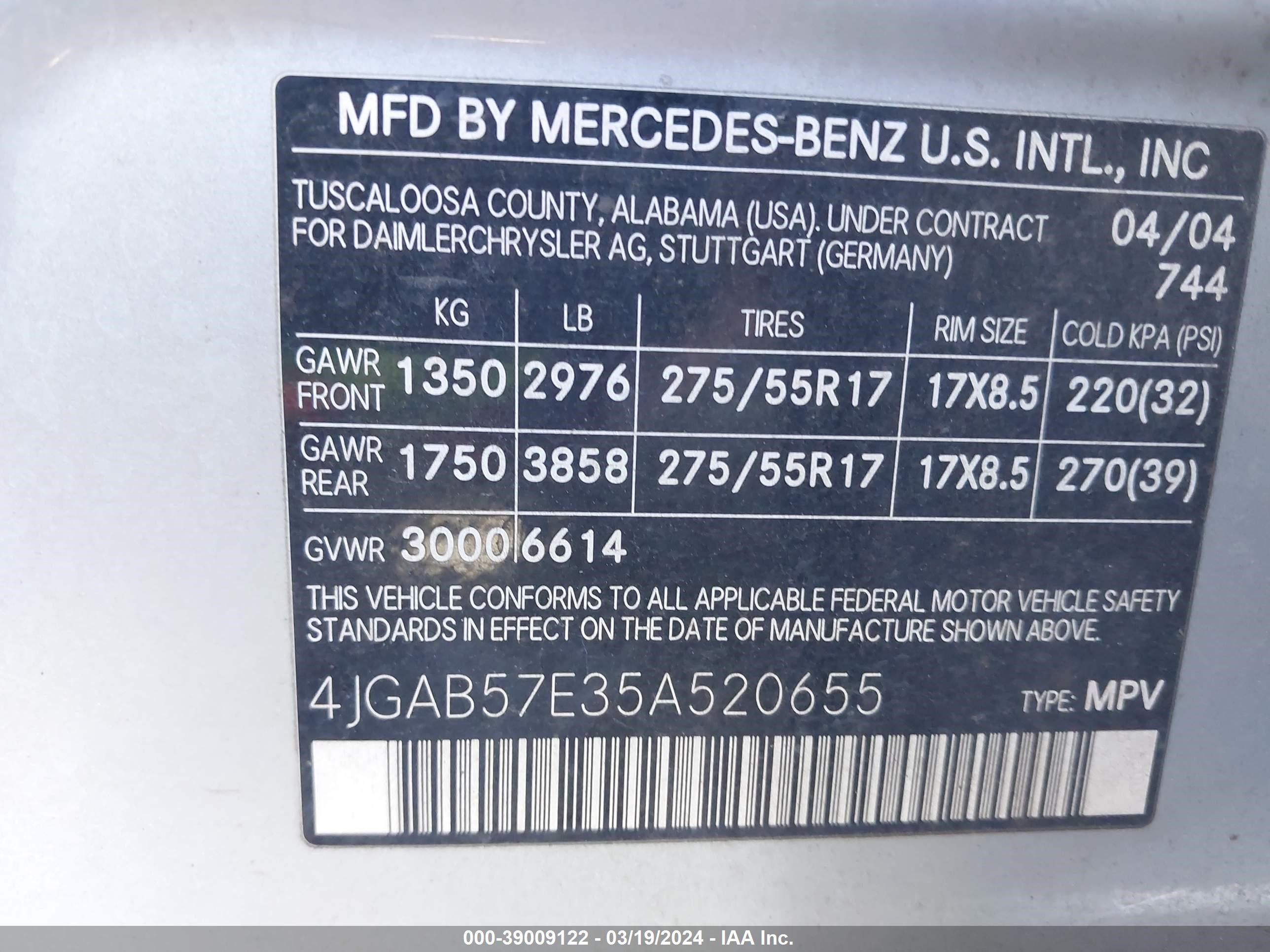 Photo 8 VIN: 4JGAB57E35A520655 - MERCEDES-BENZ ALL 