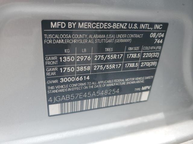 Photo 12 VIN: 4JGAB57E45A548254 - MERCEDES-BENZ M-CLASS 