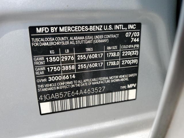 Photo 12 VIN: 4JGAB57E64A463527 - MERCEDES-BENZ M-CLASS 