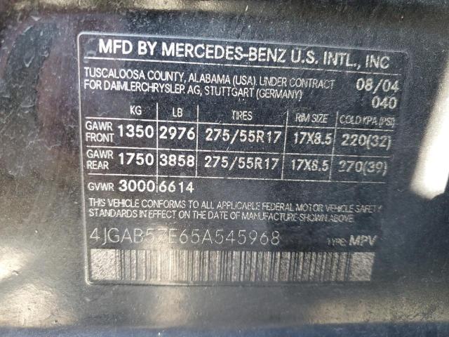 Photo 12 VIN: 4JGAB57E65A545968 - MERCEDES-BENZ ML 350 