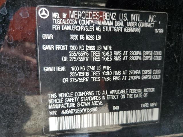 Photo 12 VIN: 4JGAB72E6YA158196 - MERCEDES-BENZ ML 430 