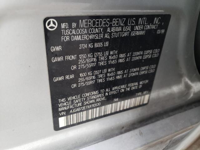 Photo 12 VIN: 4JGAB72E7XA110530 - MERCEDES-BENZ M-CLASS 