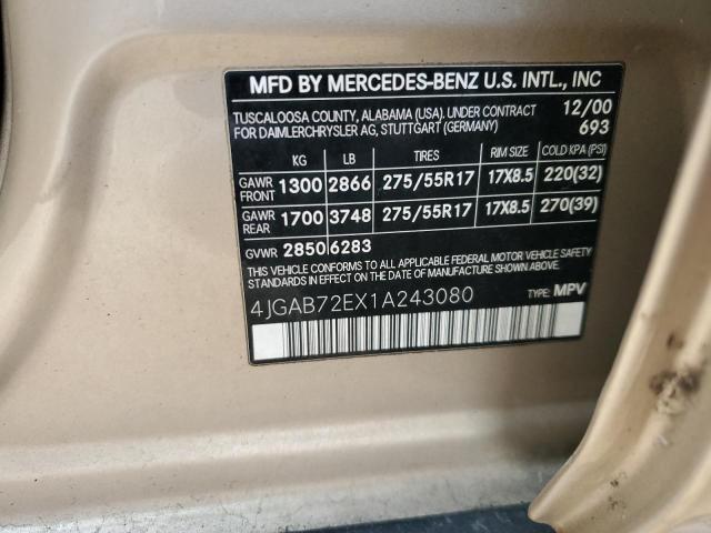 Photo 11 VIN: 4JGAB72EX1A243080 - MERCEDES-BENZ ML 430 