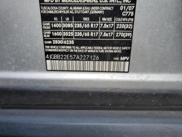 Photo 12 VIN: 4JGBB22E57A227126 - MERCEDES-BENZ ML 320 CDI 