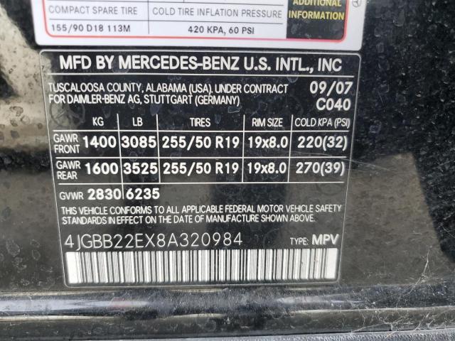 Photo 11 VIN: 4JGBB22EX8A320984 - MERCEDES-BENZ M-CLASS 