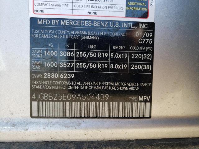 Photo 11 VIN: 4JGBB25E09A504439 - MERCEDES-BENZ ML 