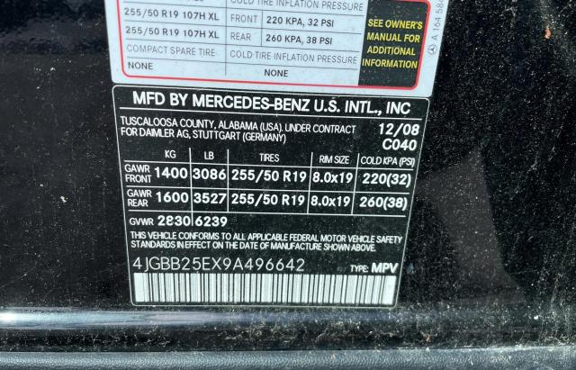 Photo 9 VIN: 4JGBB25EX9A496642 - MERCEDES-BENZ ML 