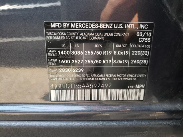 Photo 9 VIN: 4JGBB2FB5AA597497 - MERCEDES-BENZ ML-350 