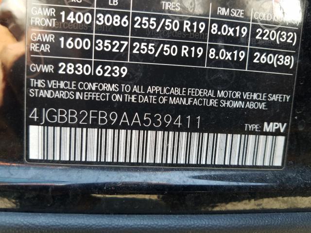 Photo 9 VIN: 4JGBB2FB9AA539411 - MERCEDES-BENZ ML 350 BLU 