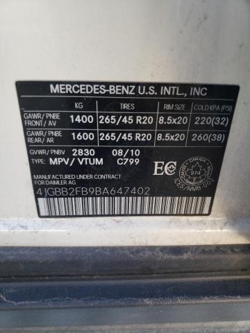 Photo 12 VIN: 4JGBB2FB9BA647402 - MERCEDES-BENZ M-CLASS 