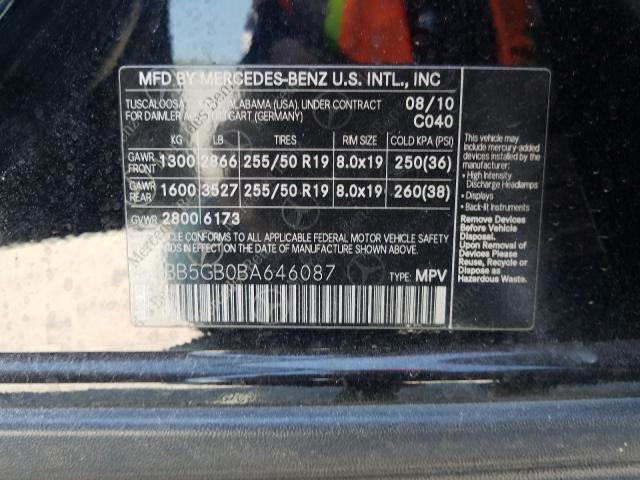 Photo 9 VIN: 4JGBB5GB0BA646087 - MERCEDES-BENZ ML 350 