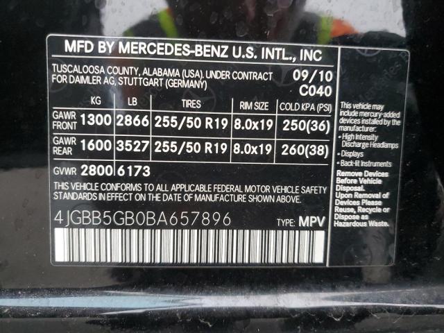 Photo 12 VIN: 4JGBB5GB0BA657896 - MERCEDES-BENZ ML 350 