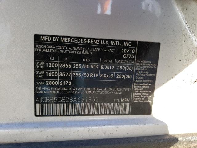 Photo 13 VIN: 4JGBB5GB2BA661853 - MERCEDES-BENZ ML 350 