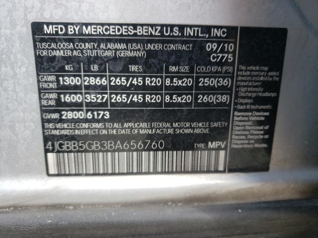 Photo 9 VIN: 4JGBB5GB3BA656760 - MERCEDES-BENZ ML 350 