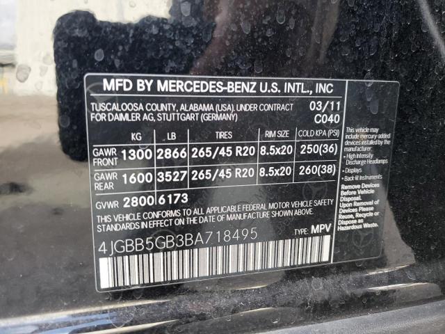 Photo 11 VIN: 4JGBB5GB3BA718495 - MERCEDES-BENZ ML 350 