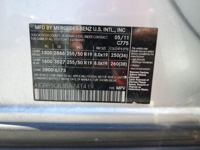 Photo 9 VIN: 4JGBB5GB3BA741419 - MERCEDES-BENZ ML 350 