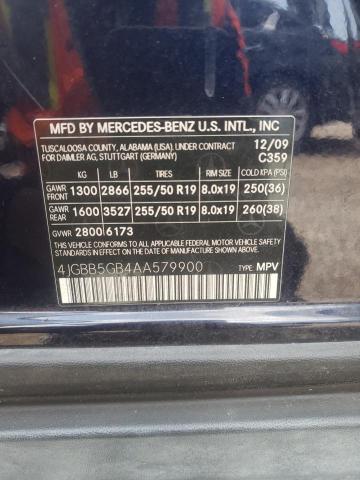 Photo 9 VIN: 4JGBB5GB4AA579900 - MERCEDES-BENZ ML 350 