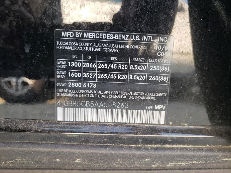 Photo 9 VIN: 4JGBB5GB5AA558263 - MERCEDES-BENZ ML 350 