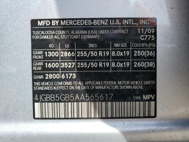 Photo 11 VIN: 4JGBB5GB5AA565617 - MERCEDES-BENZ M-CLASS 