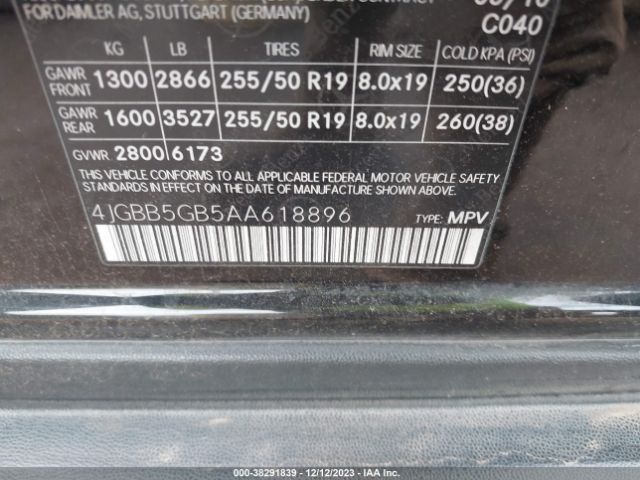 Photo 8 VIN: 4JGBB5GB5AA618896 - MERCEDES-BENZ ML 350 