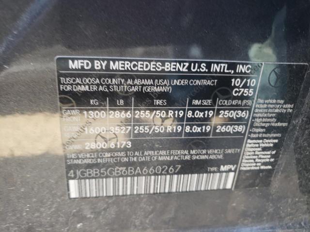 Photo 9 VIN: 4JGBB5GB6BA660267 - MERCEDES-BENZ ML 350 