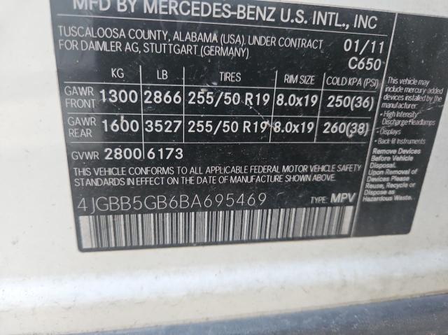 Photo 9 VIN: 4JGBB5GB6BA695469 - MERCEDES-BENZ ML 350 