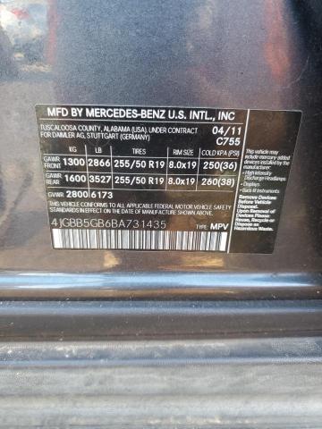 Photo 9 VIN: 4JGBB5GB6BA731435 - MERCEDES-BENZ ML 350 