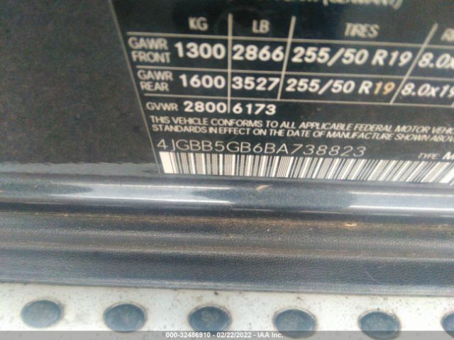 Photo 8 VIN: 4JGBB5GB6BA738823 - MERCEDES-BENZ M-CLASS 