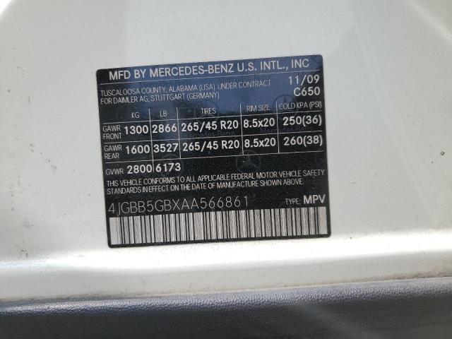 Photo 12 VIN: 4JGBB5GBXAA566861 - MERCEDES-BENZ M-CLASS 