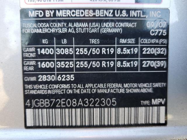 Photo 12 VIN: 4JGBB72E08A322305 - MERCEDES-BENZ ML 550 