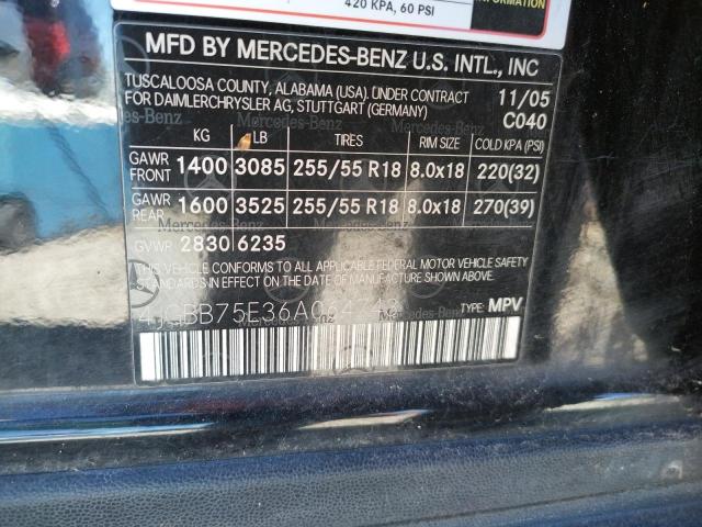 Photo 9 VIN: 4JGBB75E36A064743 - MERCEDES-BENZ ML 500 