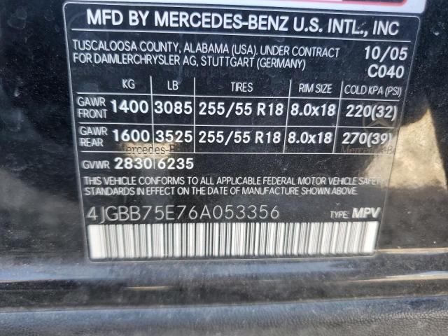 Photo 11 VIN: 4JGBB75E76A053356 - MERCEDES-BENZ ML 500 