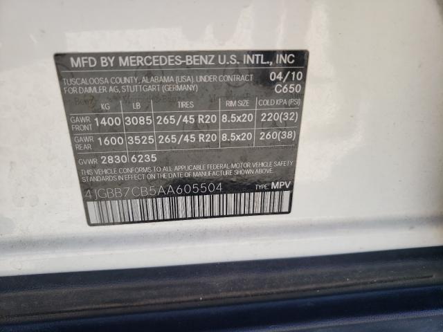 Photo 9 VIN: 4JGBB7CB5AA605504 - MERCEDES-BENZ ML 550 4MA 