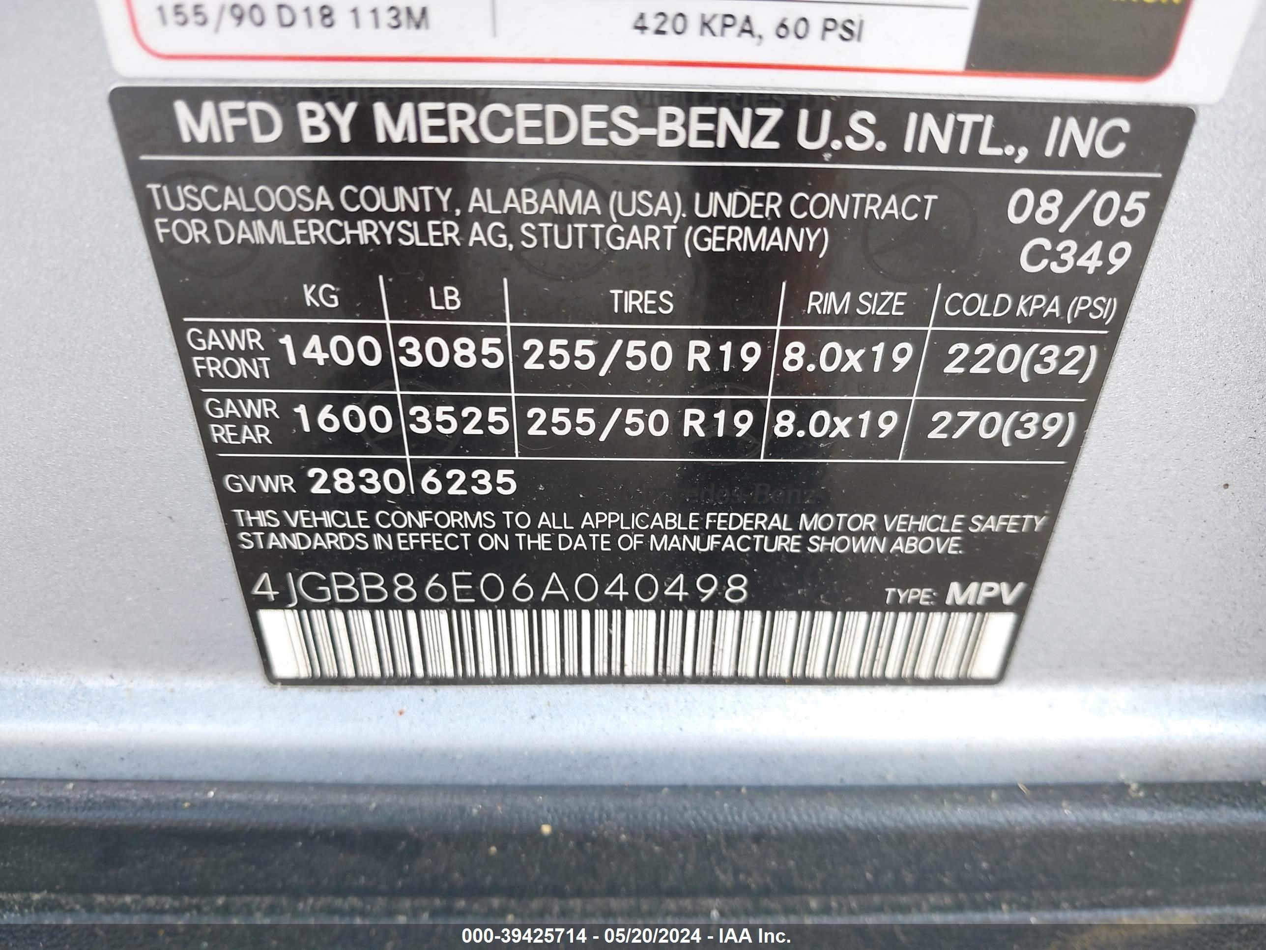 Photo 8 VIN: 4JGBB86E06A040498 - MERCEDES-BENZ NULL 