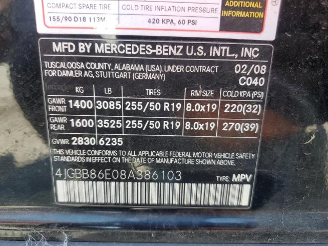 Photo 12 VIN: 4JGBB86E08A386103 - MERCEDES-BENZ ML 350 