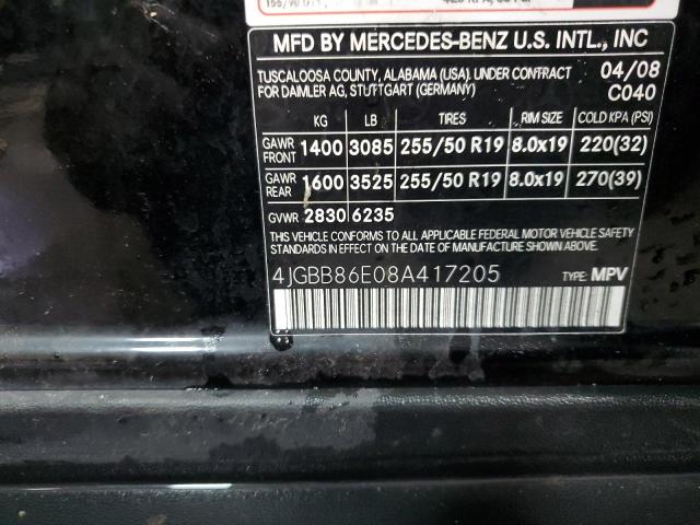 Photo 12 VIN: 4JGBB86E08A417205 - MERCEDES-BENZ ML 350 