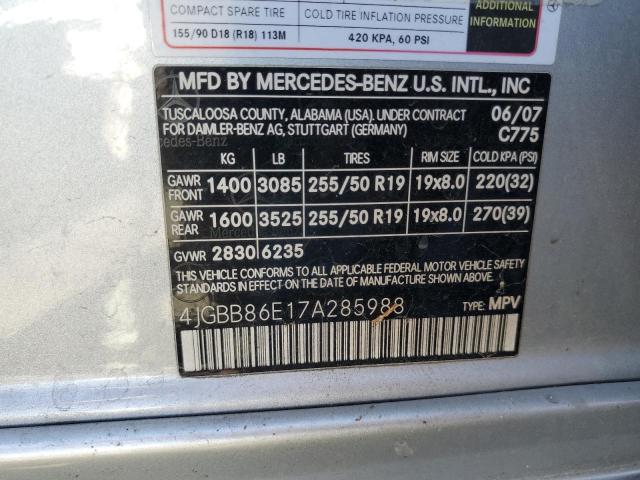 Photo 12 VIN: 4JGBB86E17A285988 - MERCEDES-BENZ M-CLASS 