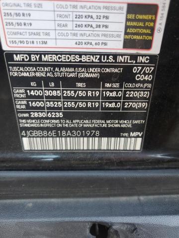 Photo 12 VIN: 4JGBB86E18A301978 - MERCEDES-BENZ M-CLASS 