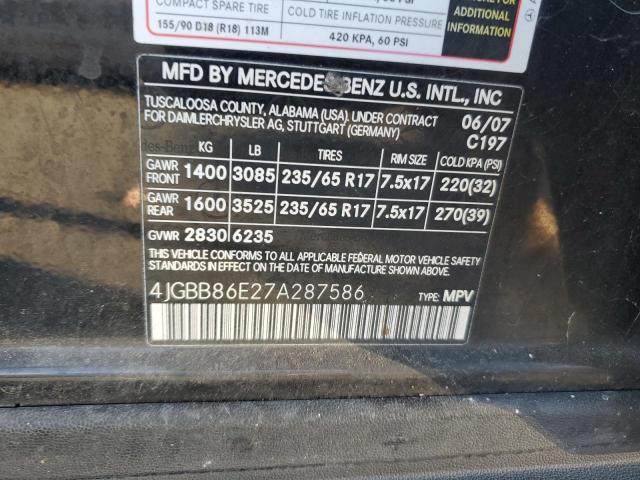 Photo 12 VIN: 4JGBB86E27A287586 - MERCEDES-BENZ ML 350 