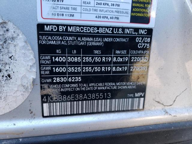 Photo 11 VIN: 4JGBB86E38A385513 - MERCEDES-BENZ M-CLASS 