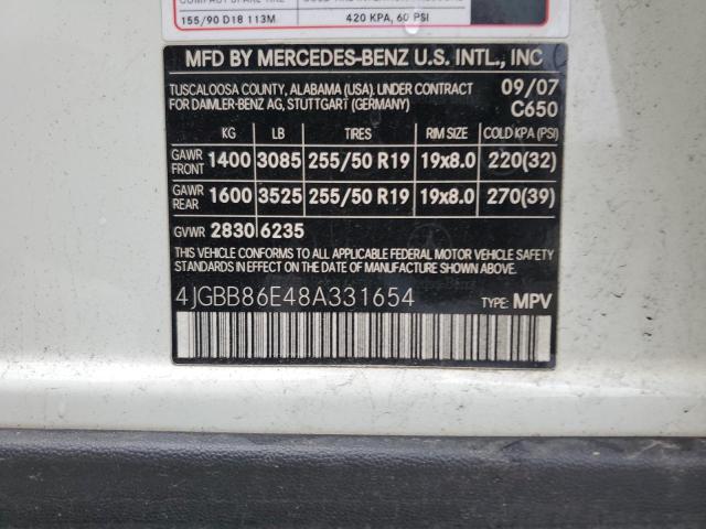 Photo 9 VIN: 4JGBB86E48A331654 - MERCEDES-BENZ ML 350 