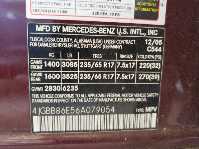 Photo 12 VIN: 4JGBB86E56A079054 - MERCEDES-BENZ M-CLASS 