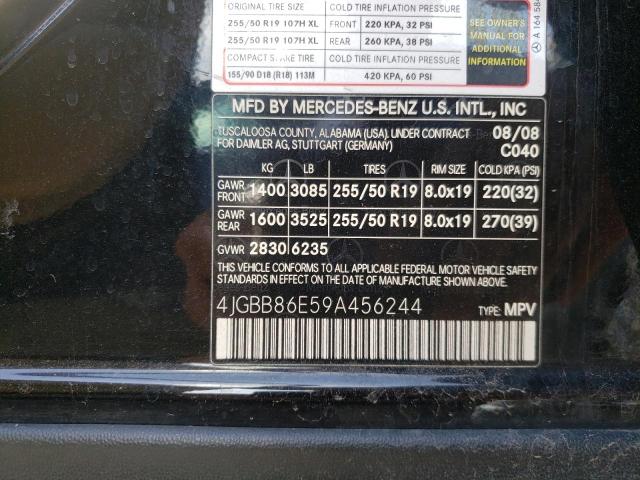 Photo 9 VIN: 4JGBB86E59A456244 - MERCEDES-BENZ ML 350 